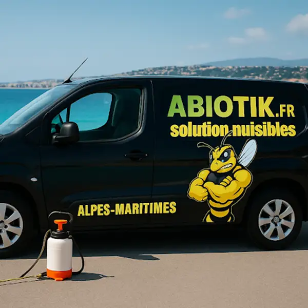 Véhicule de désinsectisation, dératisation, désinfection, dépigeonnage de la société Abiotik